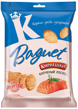 «Кириешки Baguet», сухарики со вкусом копченого лосося, 50 г «Кириешки Baguet», сухарики со вкусом копченого лосося, 50 г