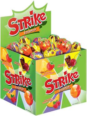 Карамель на палочке Strike с двойными вкусами, 11 г Карамель на палочке Strike с двойными вкусами, 11 г