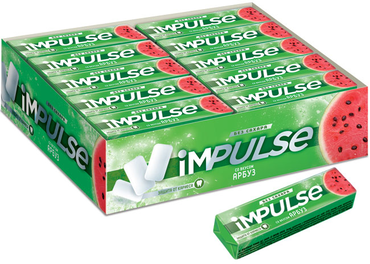 «Impulse», жевательная резинка со вкусом «Арбуз», без сахара, 14 г «Impulse», жевательная резинка со вкусом «Арбуз», без сахара, 14 г