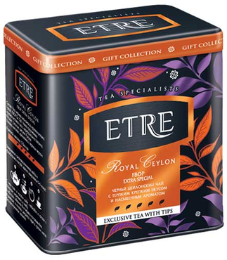 «ETRE», «Royal Ceylon» чай черный цейлонский в жестяной банке, 100 г «ETRE», «Royal Ceylon» чай черный цейлонский в жестяной банке, 100 г