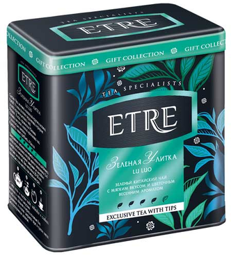«ETRE», «Зеленая улитка», чай зеленый китайский в жестяной банке, 100 г «ETRE», «Зеленая улитка», чай зеленый китайский в жестяной банке, 100 г