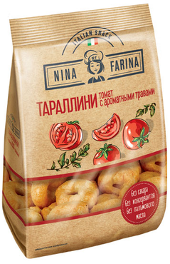 «Nina Farina», тараллини с томатом и ароматными травами, 180 г «Nina Farina», тараллини с томатом и ароматными травами, 180 г