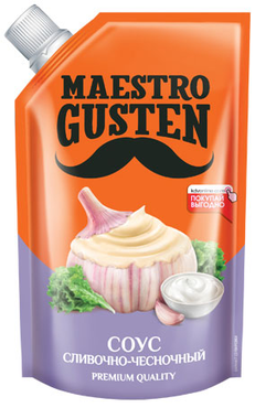 «Maestro Gusten», соус «Сливочно-чесночный», 196 г «Maestro Gusten», соус «Сливочно-чесночный», 196 г