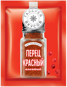 «Галерея вкусов», перец красный молотый, 10 г «Галерея вкусов», перец красный молотый, 10 г