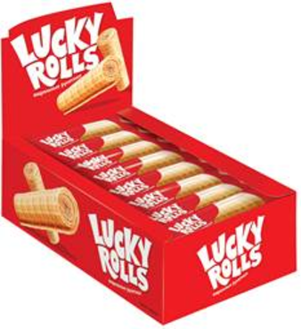 «Lucky Rolls», вафельные рулетики со вкусом сгущённого молока, 16 г «Lucky Rolls», вафельные рулетики со вкусом сгущённого молока, 16 г