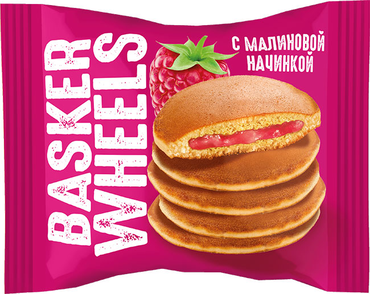 «Basker Wheels», pancake с джемом с соком малины, 36 г «Basker Wheels», pancake с джемом с соком малины, 36 г