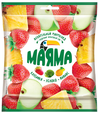 «Маяма», мармелад жевательный со вкусами ананаса, яблока и клубники, 70 г «Маяма», мармелад жевательный со вкусами ананаса, яблока и клубники, 70 г