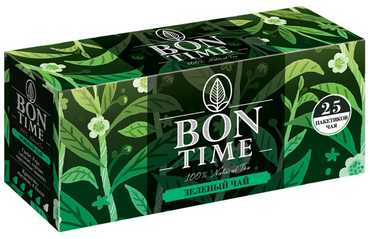 «Bontime», чай зелёный, 25 пакетиков, 50 г «Bontime», чай зелёный, 25 пакетиков, 50 г