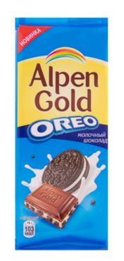 Шоколад «Alpen Gold» молочный с печеньем Oreo, 95 г Шоколад «Alpen Gold» молочный с печеньем Oreo, 95 г