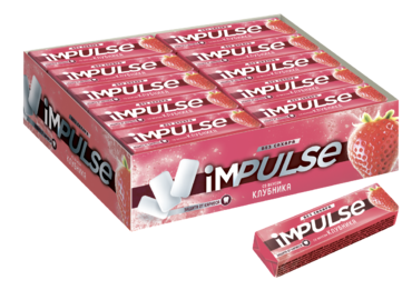 Жевательная резинка «IMPULSE» со вкусом клубники, 14 г Жевательная резинка «IMPULSE» со вкусом клубники, 14 г