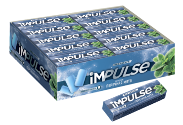 Жевательная резинка «IMPULSE» со вкусом перечной мяты, 14 г Жевательная резинка «IMPULSE» со вкусом перечной мяты, 14 г