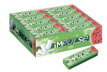 Жевательная резинка «IMPULSE» со вкусом арбуза, 14 г Жевательная резинка «IMPULSE» со вкусом арбуза, 14 г
