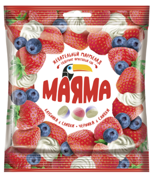 Мармелад жевательный «Маяма» Клубника и черника со сливками, 70 г Мармелад жевательный «Маяма» Клубника и черника со сливками, 70 г