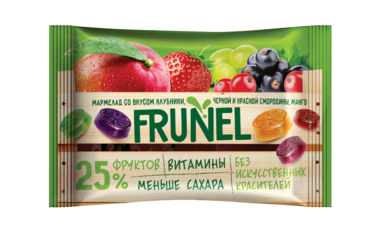 Мармелад «Frunel» со вкусом клубники, черной и красной смородины, манго, винограда, 40 г Мармелад «Frunel» со вкусом клубники, черной и красной смородины, манго, винограда, 40 г