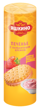 Печенье-сэндвич «Яшкино» с клубничным кремом, 182 г Печенье-сэндвич «Яшкино» с клубничным кремом, 182 г