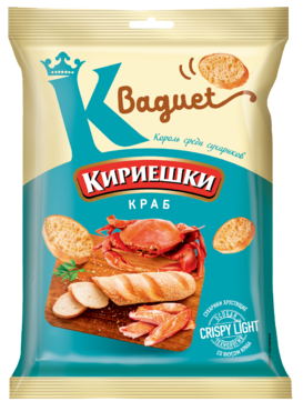 Сухарики «Кириешки Baguet» со вкусом краба, 50 г Сухарики «Кириешки Baguet» со вкусом краба, 50 г