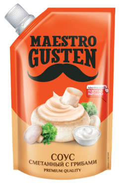 Соус «Maestro Gusten» Сметанный с грибами, 200 г Соус «Maestro Gusten» Сметанный с грибами, 200 г