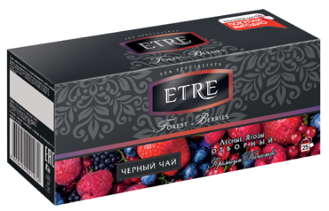 Чай черный «Etre» с лесными ягодами, 25 пакетиков Чай черный «Etre» с лесными ягодами, 25 пакетиков