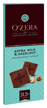 Шоколад молочный «O'Zera» Extra milk & Hazelnut, 90 г Шоколад молочный «O'Zera» Extra milk & Hazelnut, 90 г