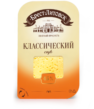 Сыр 45% «Брест-Литовск» классический, в нарезке, 150 г Сыр 45% «Брест-Литовск» классический, в нарезке, 150 г