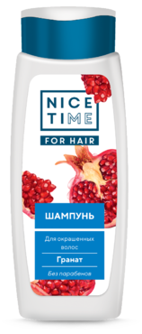 Шампунь «Nice Time» Гранат для окрашенных волос, 400 мл Шампунь «Nice Time» Гранат для окрашенных волос, 400 мл