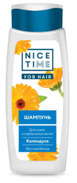 Шампунь «Nice Time» Календула для сухих и нормальных волос, 400 мл Шампунь «Nice Time» Календула для сухих и нормальных волос, 400 мл