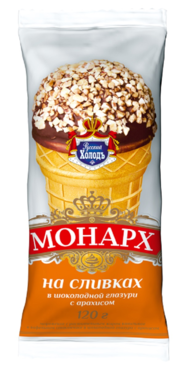 Мороженое «Монарх» на сливках, в шоколадной глазури с арахисом, 120 г Мороженое «Монарх» на сливках, в шоколадной глазури с арахисом, 120 г