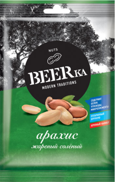 Арахис «Beerka» жареный, солёный, 30 г Арахис «Beerka» жареный, солёный, 30 г