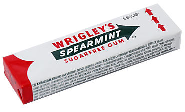 Жевательная резинка «Wrigley`s  Spearmint» с ароматом мяты без сахара, 13 г