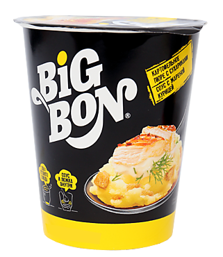 Пюре картофельное с сухариками и соусом «BigBon» со вкусом жареной курицы, 60 г