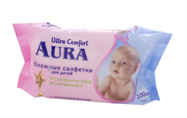 Влажные салфетки «Aura» для детей, 100шт Влажные салфетки «Aura» для детей, 100шт