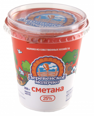 Сметана 25% «Деревенское молочко», 350 г Сметана 25% «Деревенское молочко», 350 г