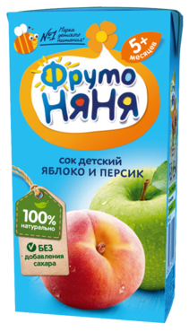 Сок детский «ФрутоНяня» Яблоко и персик, 200 мл Сок детский «ФрутоНяня» Яблоко и персик, 200 мл