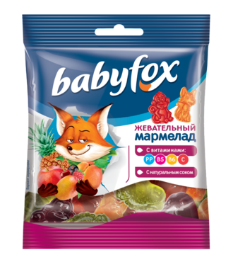 Жевательный мармелад «Babyfox» с витаминами, 30 г Жевательный мармелад «Babyfox» с витаминами, 30 г