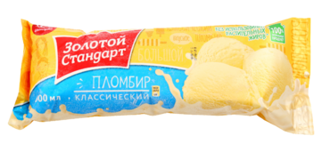 Пломбир «Золотой стандарт» классический, 400 г Пломбир «Золотой стандарт» классический, 400 г