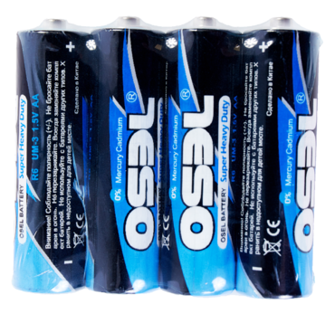 Батарейки «OSEL» пальчиковые, R6P 60' PVC 4 штуки Батарейки «OSEL» пальчиковые, R6P 60' PVC 4 штуки