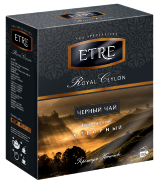 Чай «Etre» Royal Ceylon черный цейлонский, 100 пакетиков, 200 г Чай «Etre» Royal Ceylon черный цейлонский, 100 пакетиков, 200 г