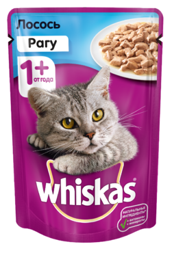 Влажный корм для кошек «Whiskas» рагу с лососем, 85 г Влажный корм для кошек «Whiskas» рагу с лососем, 85 г