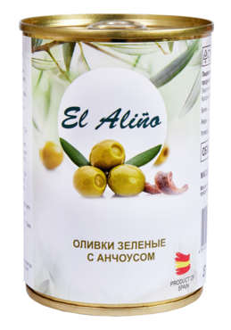 Оливки «EL alino» крупные с анчоусами, 290 мл Оливки «EL alino» крупные с анчоусами, 290 мл