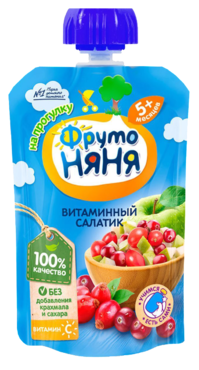 Пюре «ФрутоНяня» Витаминный салатик, 90 г Пюре «ФрутоНяня» Витаминный салатик, 90 г