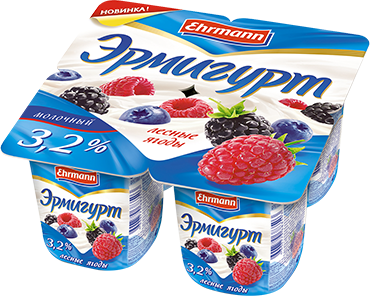 Эрмигут молочный 3.2% «Ehrmann» Лесные ягоды, 100 г Эрмигут молочный 3.2% «Ehrmann» Лесные ягоды, 100 г