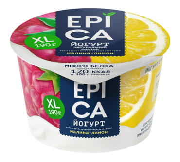 Йогурт 4.8% «Epica» Малина-лимон, 190 г Йогурт 4.8% «Epica» Малина-лимон, 190 г