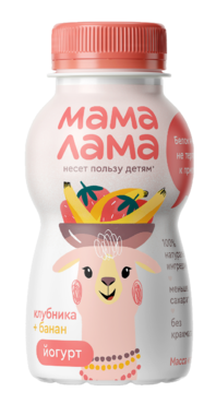 Йогурт питьевой 2.5% «Мама Лама» Клубника-банан, 200 г Йогурт питьевой 2.5% «Мама Лама» Клубника-банан, 200 г