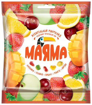 «Маяма», мармелад жевательный со вкусами клубники, яблока, вишни, манго, лимона, 70 г «Маяма», мармелад жевательный со вкусами клубники, яблока, вишни, манго, лимона, 70 г