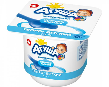Творог детский 4.5% «Агуша» Классический, 100 г Творог детский 4.5% «Агуша» Классический, 100 г