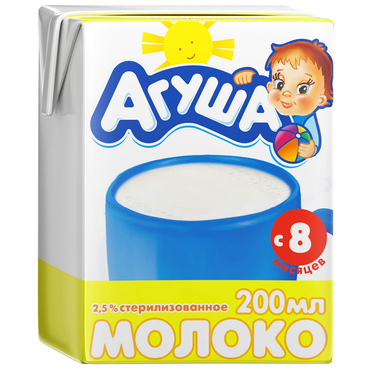 Молоко детское 2.5% «Агуша», 200 мл Молоко детское 2.5% «Агуша», 200 мл