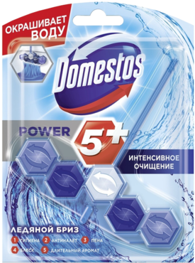 Блок для унитаза «Domestos Power 5» «Ледяной бриз», 53 г Блок для унитаза «Domestos Power 5» «Ледяной бриз», 53 г