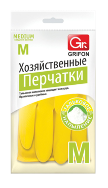 Перчатки хозяйственные «GRIFON» с хлопковым напылением,размер М Перчатки хозяйственные «GRIFON» с хлопковым напылением,размер М