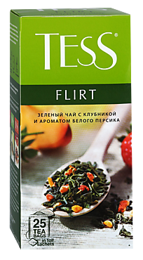 Чай зеленый «Tess» Flirt Персик и клубника,25 пакетиков
