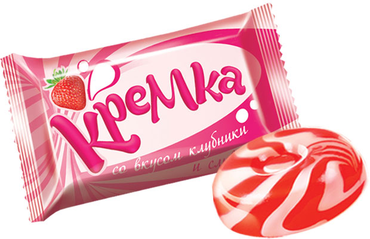 Карамель «Кремка» со вкусом клубники и сливок (упаковка 0,5 кг) Карамель «Кремка» со вкусом клубники и сливок (упаковка 0,5 кг)